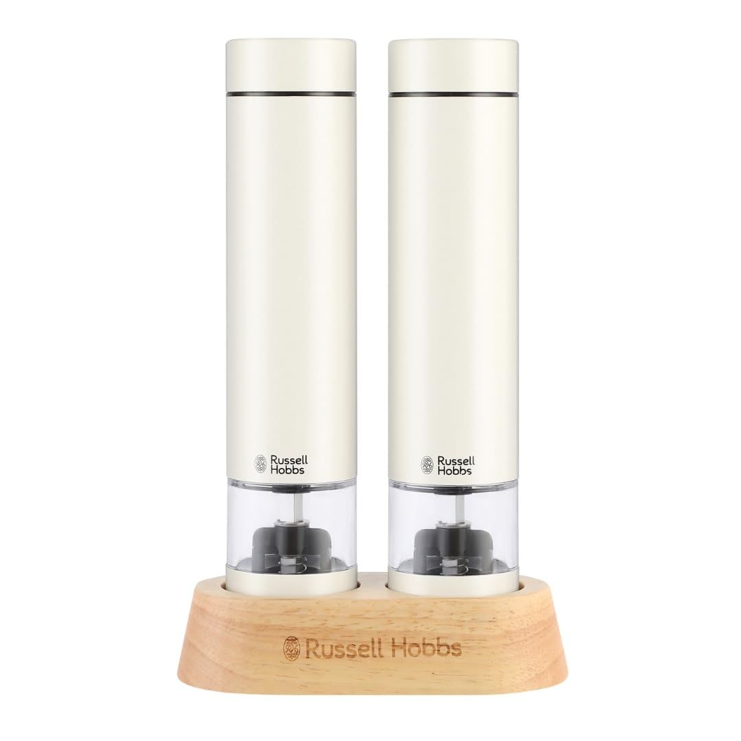【公式】【2026年モデル】Russell Hobbs ラッセルホブス 電動ミル ソルト&ペッパー ミニ ホワイト 7935JP-WH 3ヶ月延長保証 黒胡椒 岩塩 片手操作 結婚祝い プレゼント ギフト キッチン家電 シンプル ナチュラルｍａ
