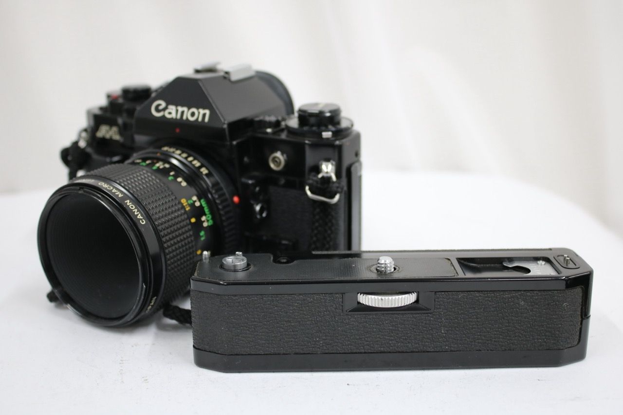 【返品保証】 キャノン Canon A-1 ブラック NEW FD 50mm F3.5 Power Winder A付き ボディレンズセット e13139