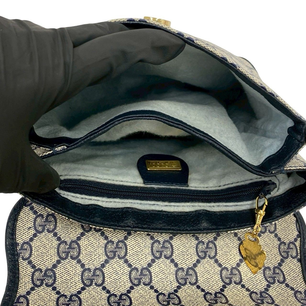 極 美品 GUCCI グッチ オールドグッチ GG ロゴ 柄 レザー 本革 ミニ