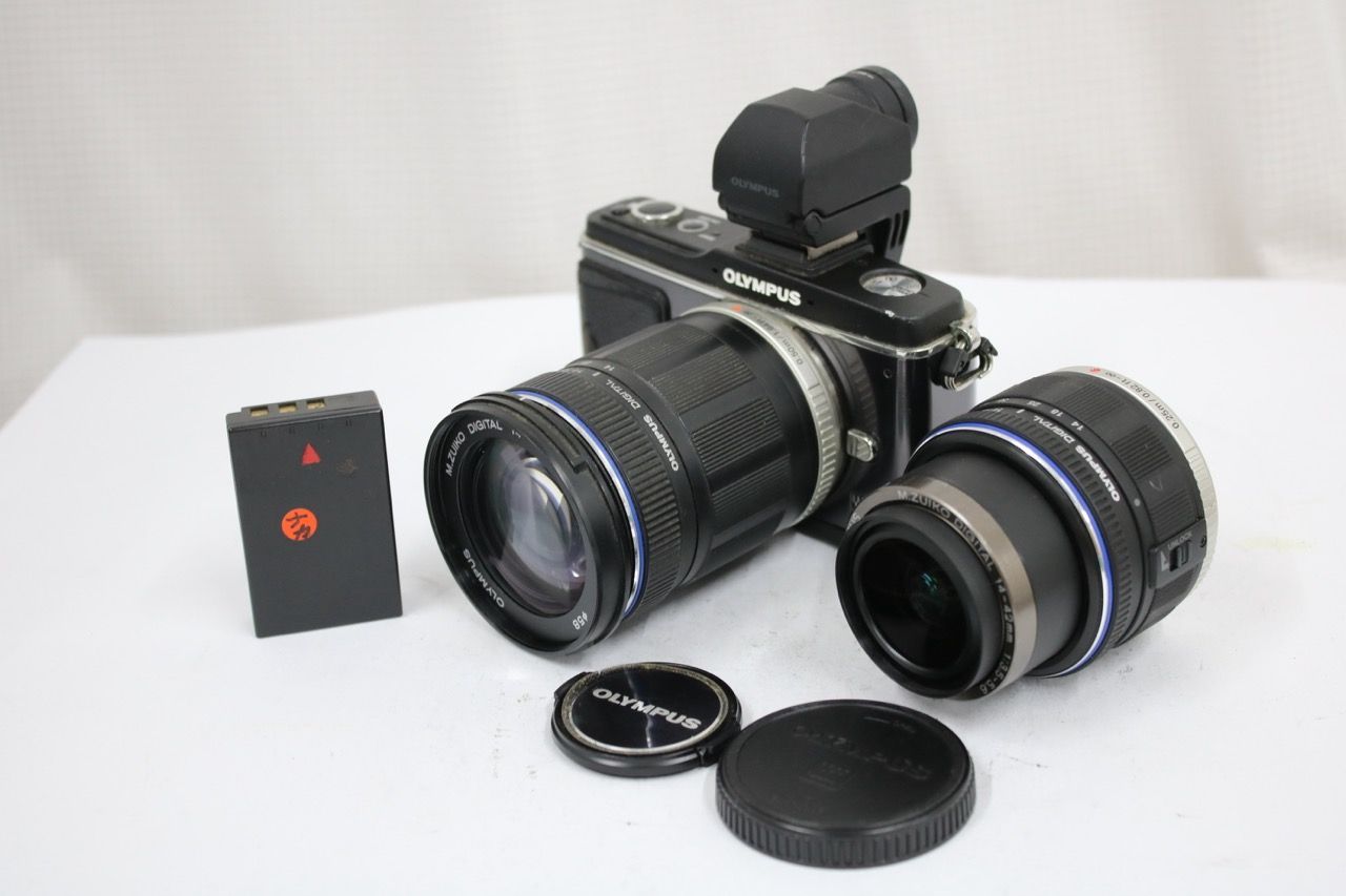 【返品保証】 オリンパス Olympus PEN E-P2 M.ZUIKO DIGITAL 14-150mm F4-5.6 14-42mm F3.5-5.6 付属品多数 ミラーレス一眼 e13184