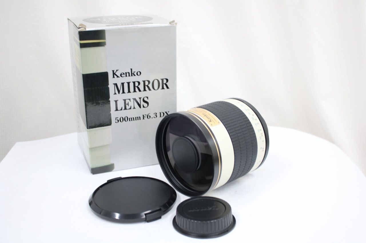 【光学美品】 【元箱付き】ケンコー Kenko MIRROR LENS 500mm F6.3 DX キャノンマウントアダプター付き レンズ e13226