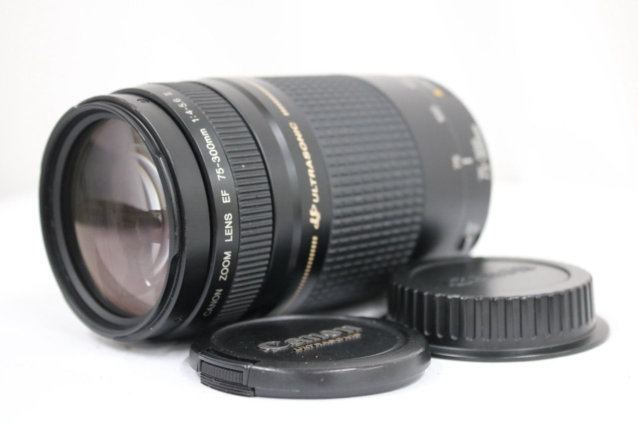 【返品保証】 キャノン Canon EF 75-300mm F4-5.6 II ULTRASONIC 前後キャップ付き レンズ e13241