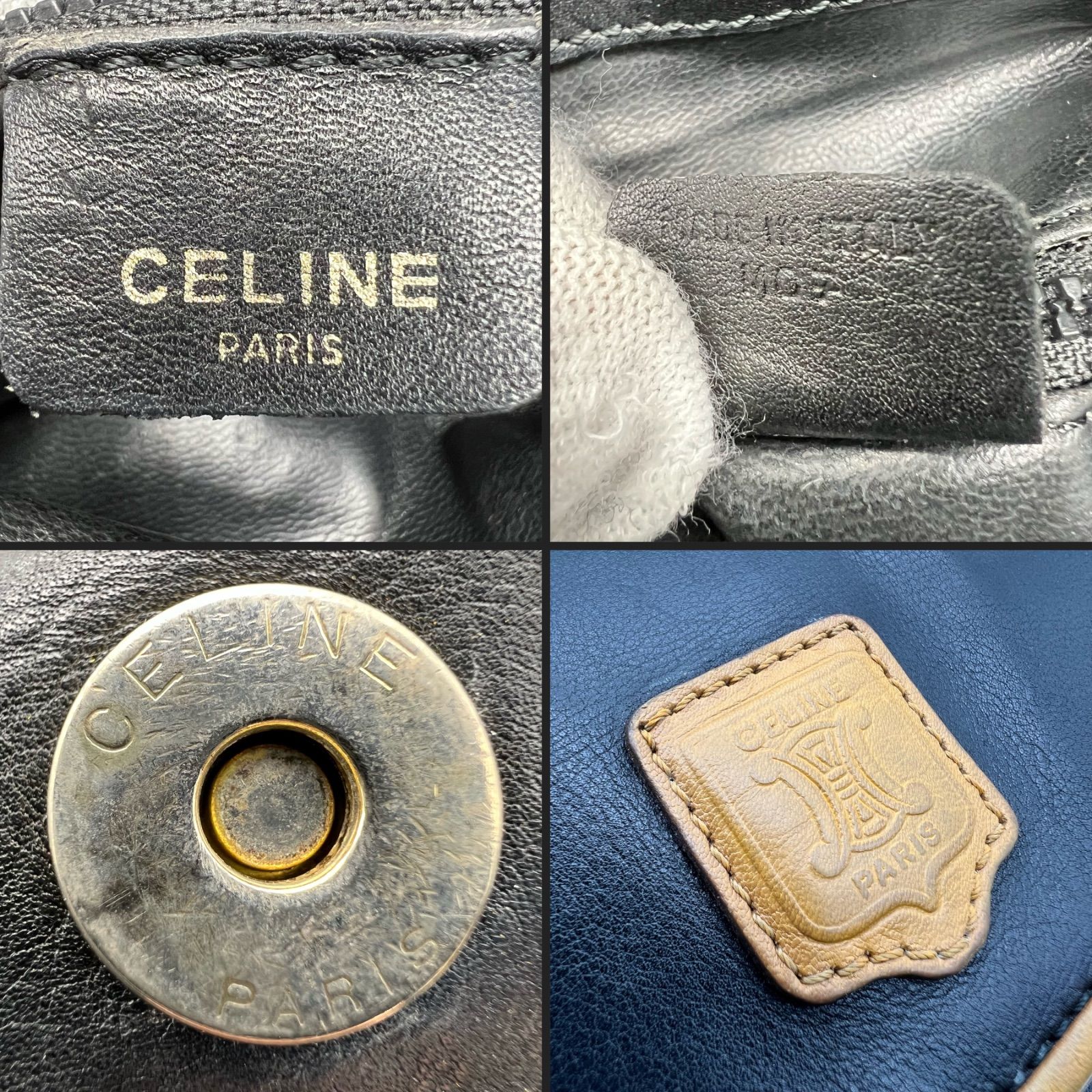 CELINE セリーヌ トリオンフ バイカラー ショルダーバッグ ブラック 