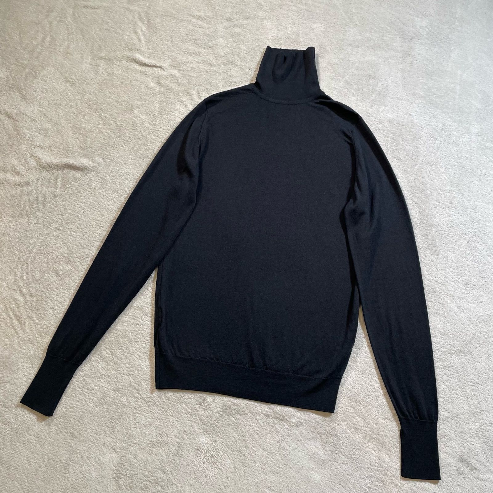 JOHN SMEDLEY タートルネックニット ハイネック 長袖 ウール100% ブラック メンズ Mサイズ 16365 11,840円