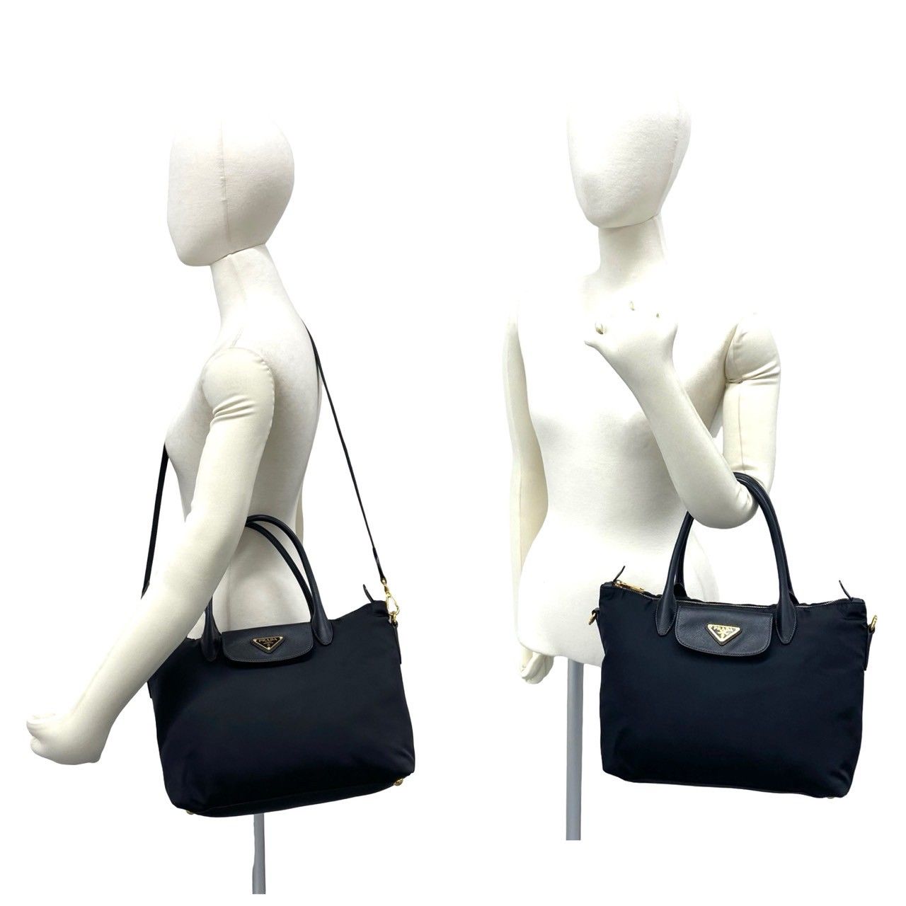 極 美品 保存袋付き PRADA プラダ 三角ロゴ 金具 テスート ナイロン