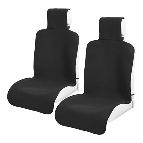 TanYooシートカバー 防水シートカバー カーシートカバー前席用 軽/普通車適用 ずれにくい ヘッドレスト部と座面部一体化 SBRボンディング シート保護 バックル付き 汎用 (一体型ブラック２枚)″mn e3769eb9