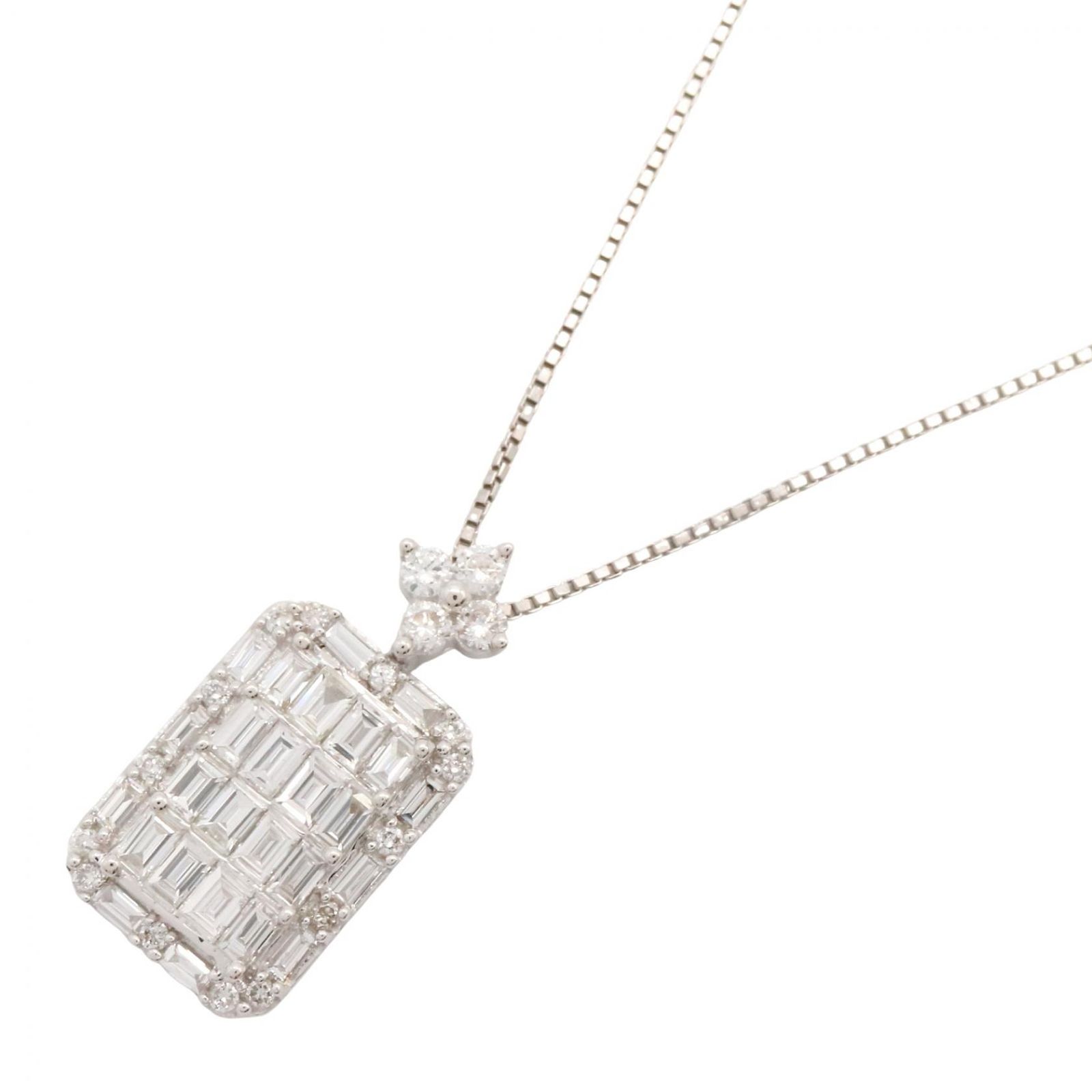 ジュエリー JEWELRY ネックレス ダイヤ ネックレス ﾀﾞｲﾔ 4.1g 首回り45㎝ K18WG（ホワイトゴールド） ダイヤモンド ダイヤ ネックレス レディース Used A