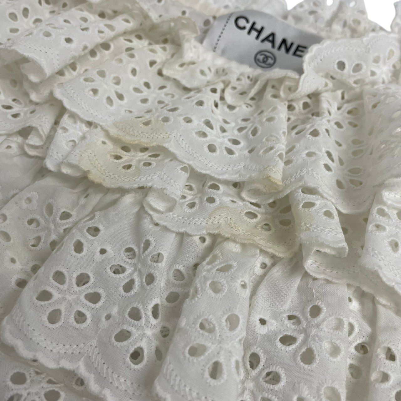 CHANEL/シャネル/01P/レースブラウス/パンチング/オフショルダー/36 