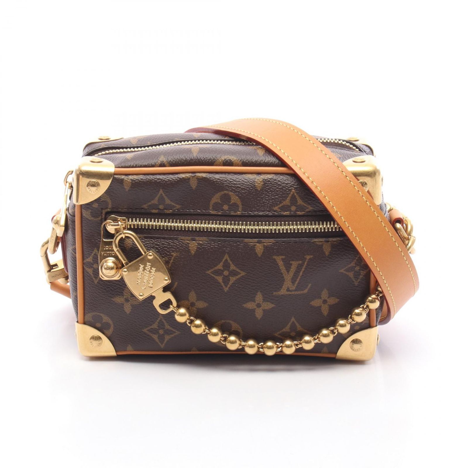 ルイ・ヴィトン LOUIS VUITTON ショルダーバッグ ミニソフトトランク モノグラムアーカイヴ M14729 PVCコーティングキャンバス レザー ミニ・ソフトトランク レディース