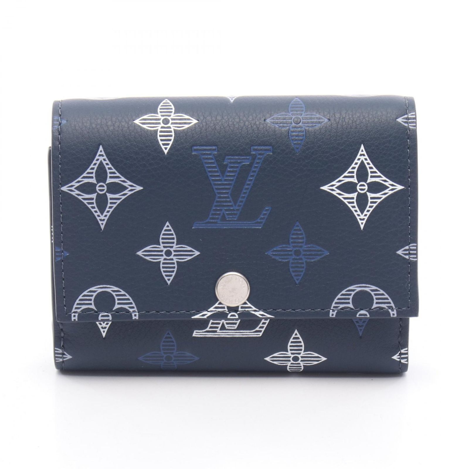 ルイ・ヴィトン LOUIS VUITTON 三つ折り財布 ヴィクターウォレット M29130 ネイビーブルー レザー ヴィクター・ウォレット メンズ Used A