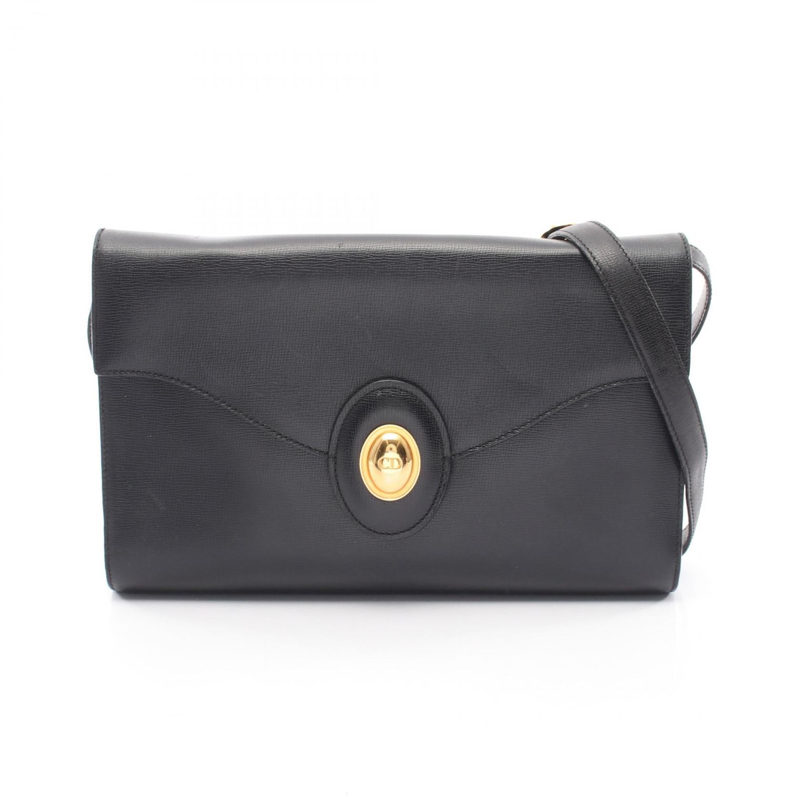 クリスチャンディオール Christian Dior ショルダーバッグ CDロゴ ヴィンテージ ブラック レザー ヴィンテージ ショルダーバッグ レディース Used B