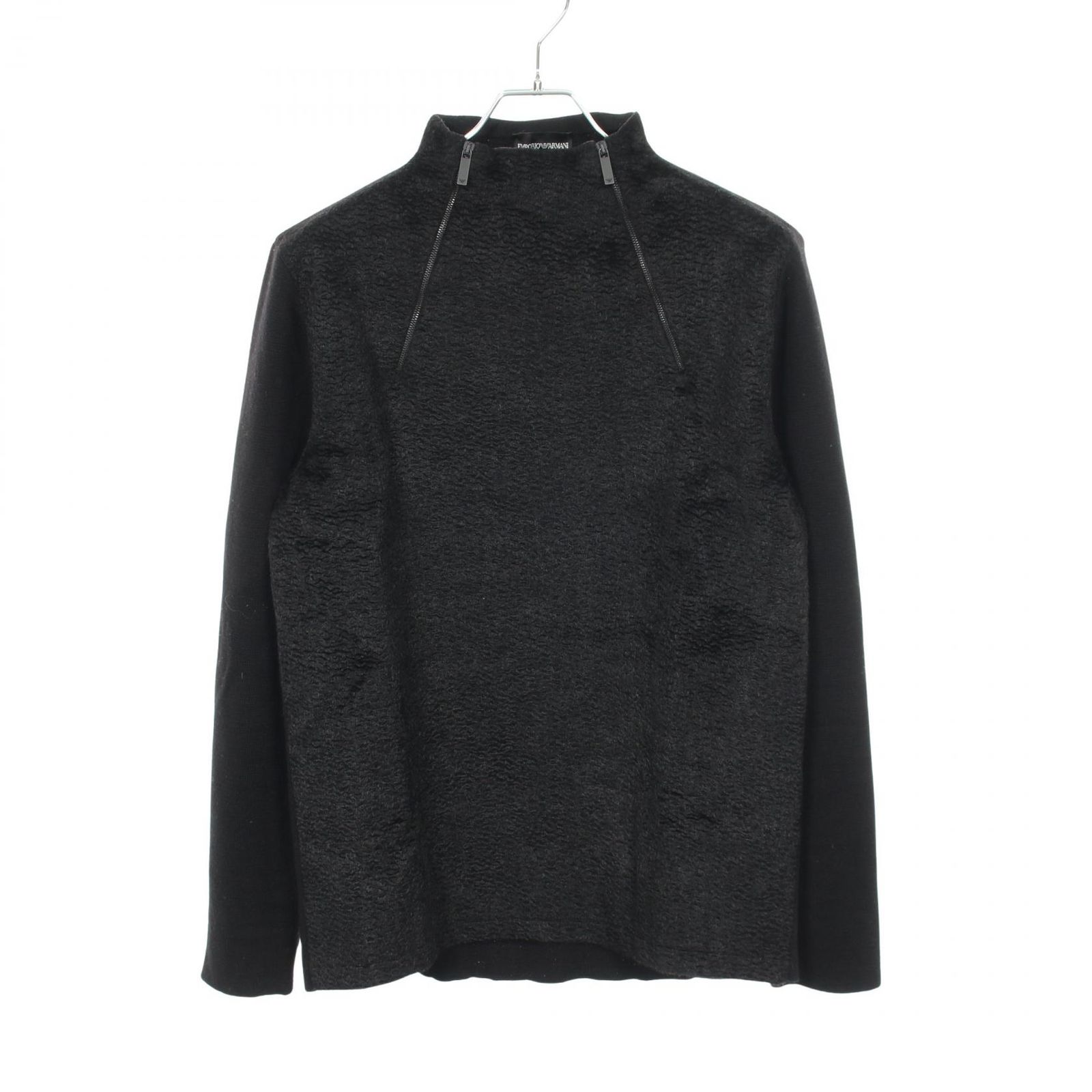 エンポリオ・アルマーニ Emporio Armani ニット ジップアップ 切替 ウール ニット メンズ Used B