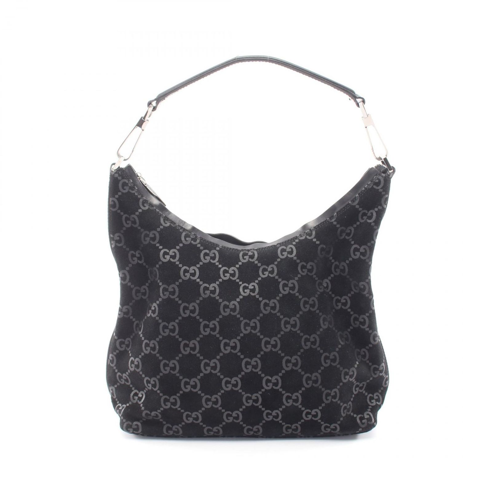 グッチ GUCCI ショルダーバッグ GG柄 000 0602 ブラック スウェード レザー ワンショルダー レディース Used B