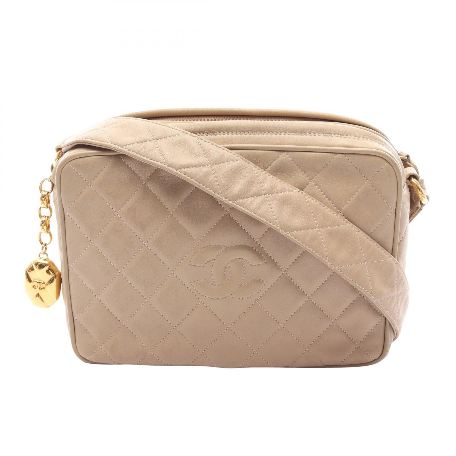 シャネル CHANEL ショルダーバッグ ココマーク ダイヤステッチ ベージュ ラムスキン（羊革） マトラッセ ダイヤステッチ ショルダーバッグ レディース Used B 115,900円