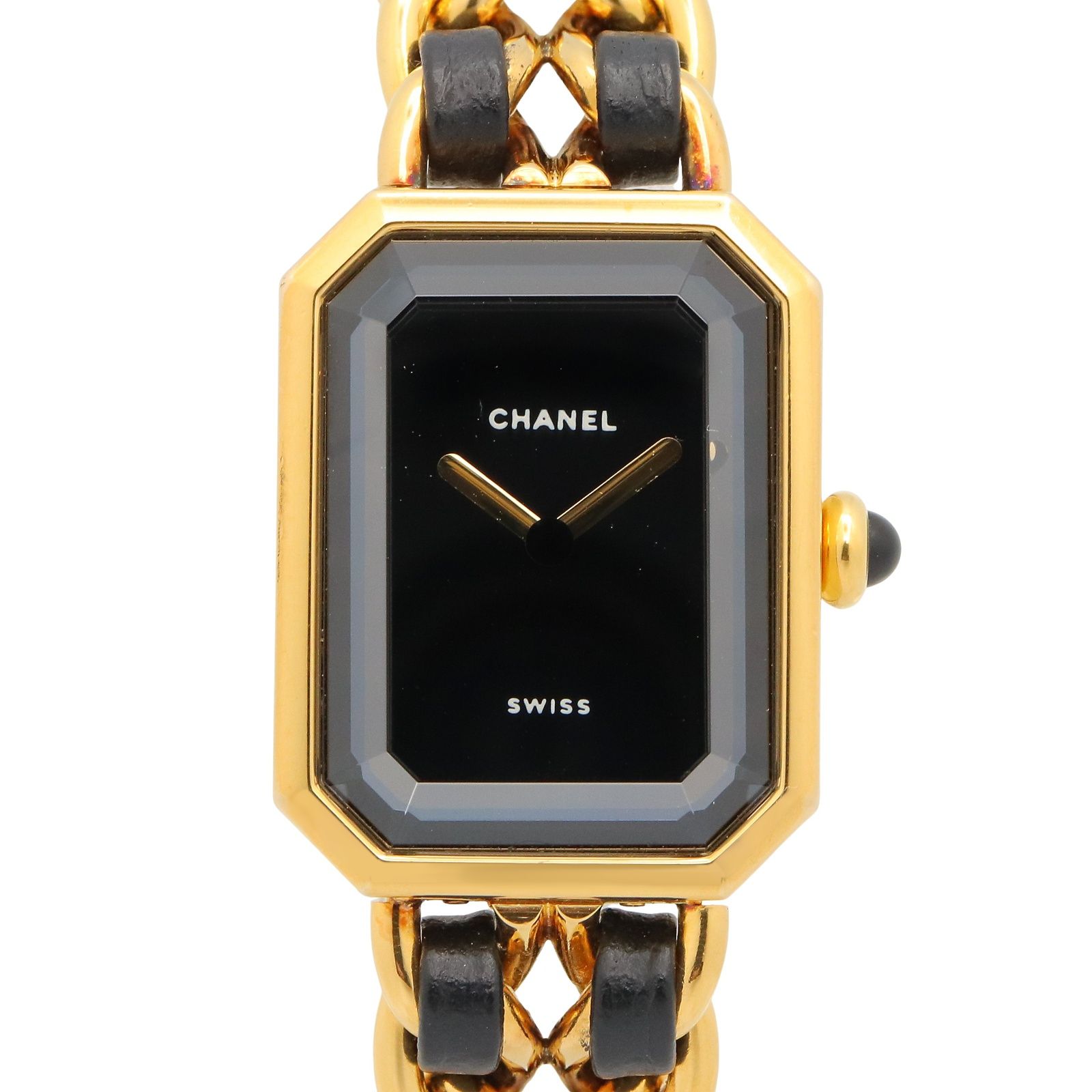 シャネル CHANEL 腕時計 プルミエール M H0001 ブラック GP（ゴールドメッキ） レザー プルミエール M レディース Used A 184,400円