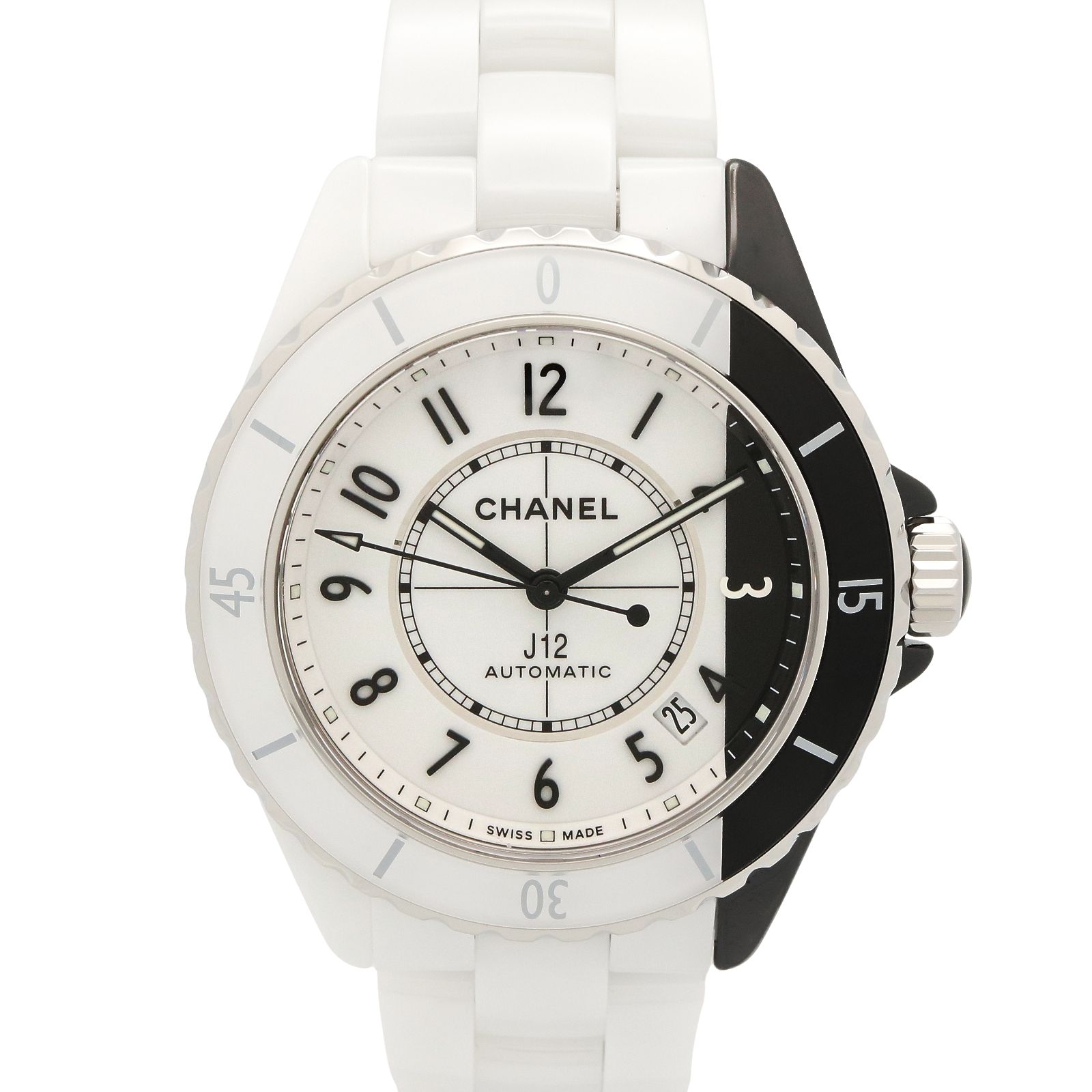 シャネル CHANEL 腕時計 J12 パラドックス キャリバー12.1 H6515 ホワイト/ブラック セラミック J12 パラドックス キャリバー12.1 メンズ Used A