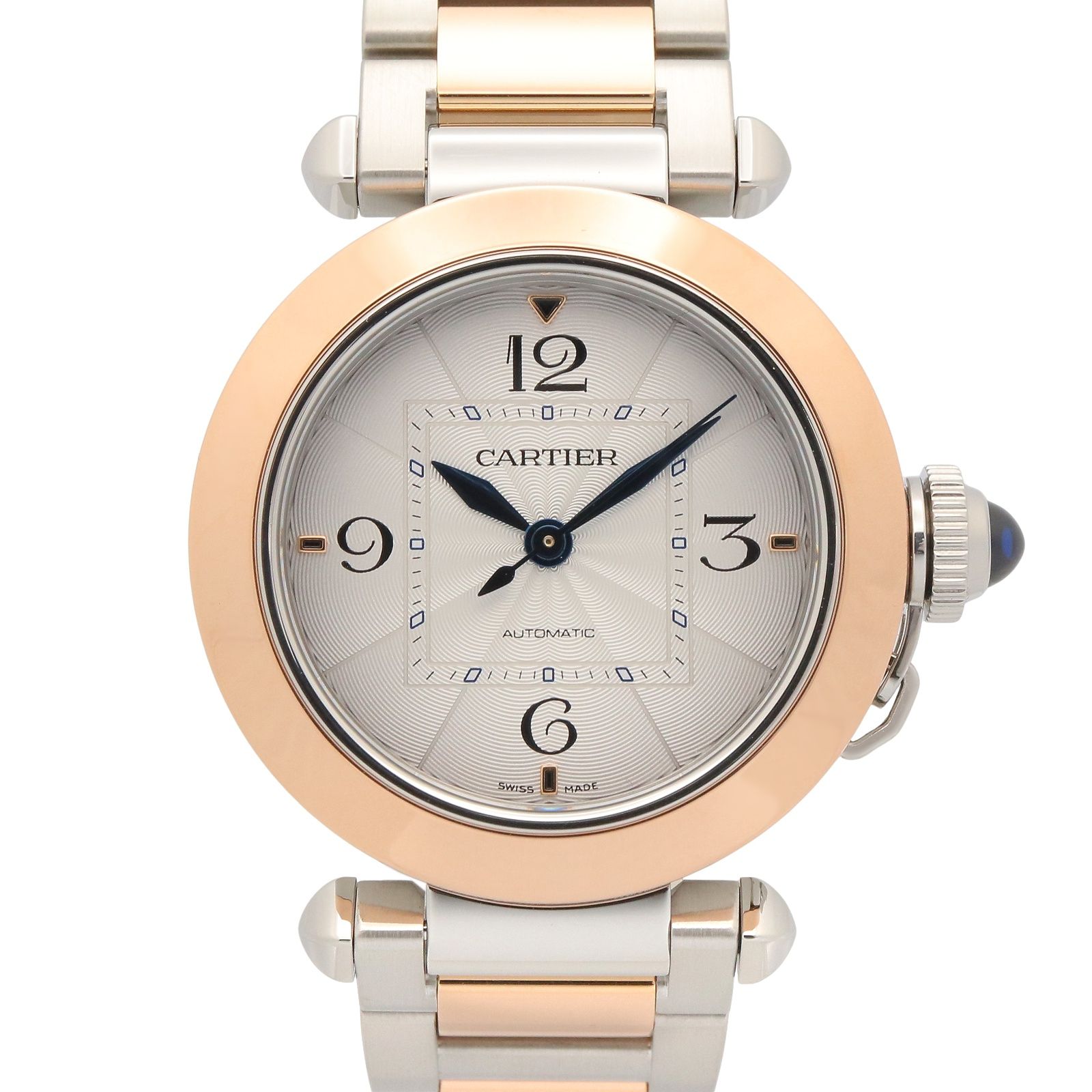 カルティエ CARTIER 腕時計 パシャ ドゥ カルティエ W2PA0008 シルバー K18PG（ピンクゴールド） ステンレススチール パシャ ドゥ カルティエ ボーイズ Used A