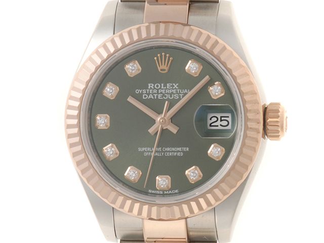 ROLEX ロレックス ウォッチ デイトジャスト 新10PD 時計 279171G 腕時計 ピンクゴールド/ステンレススチール グリーン ランダム番　2017年 レディース【中古】432