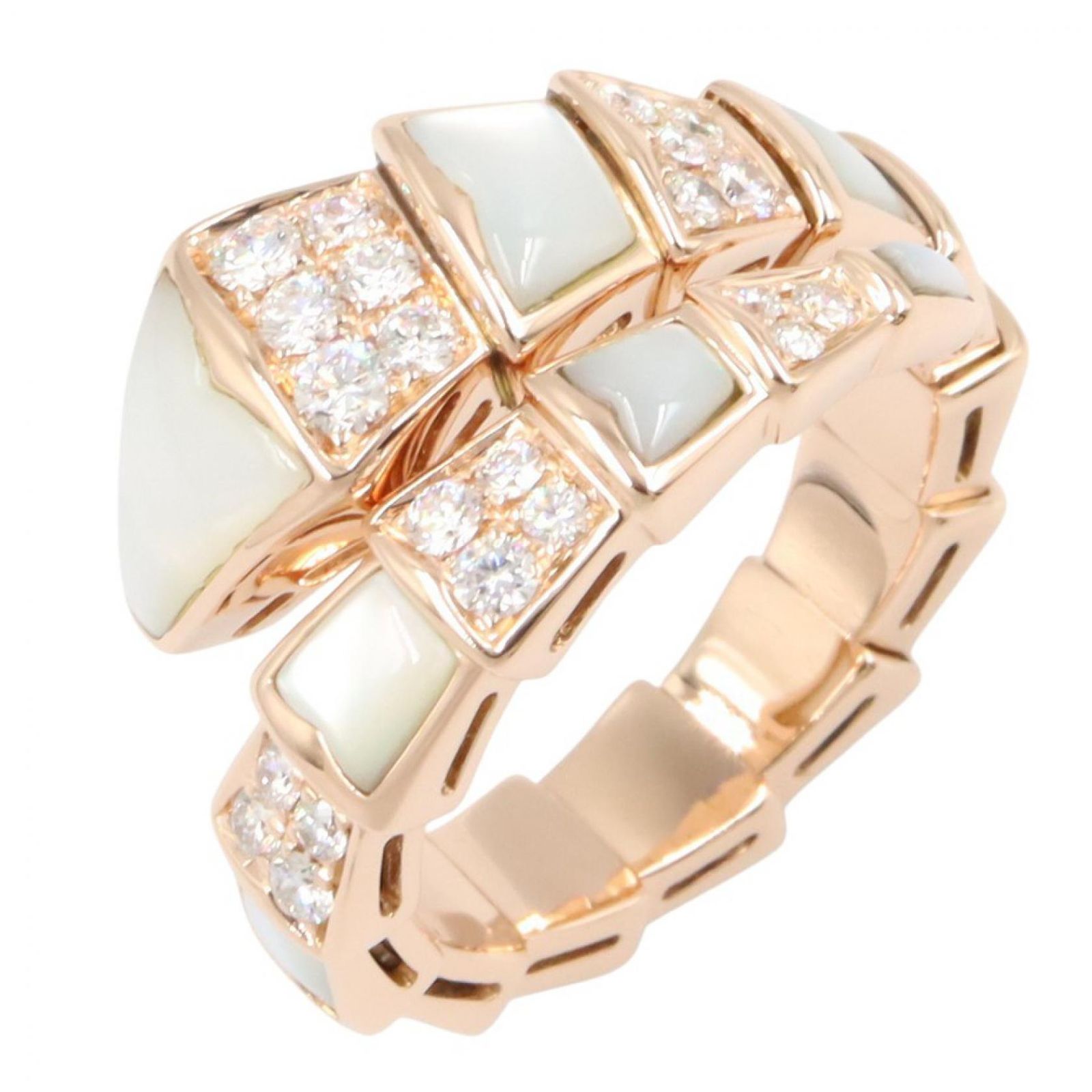 ブルガリ BVLGARI リング・指輪 セルペンティ マザーオブパール ダイヤ リング 350688 K18PG（ピンクゴールド） ダイヤモンド セルペンティ マザーオブパール ダイヤ リング