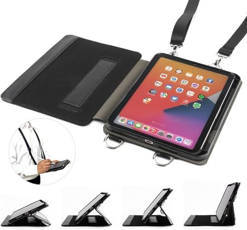 SLYDA iPad mini7 (2024年モデル) / iPad mini6 (2021年モデル) 2モデル対応 マルチアングル スタンド ケース 肩掛け 首掛け ショルダー Apple Pencil2 収納可 名刺入れ付 ビジネス 学校 by 幡ヶ谷ma