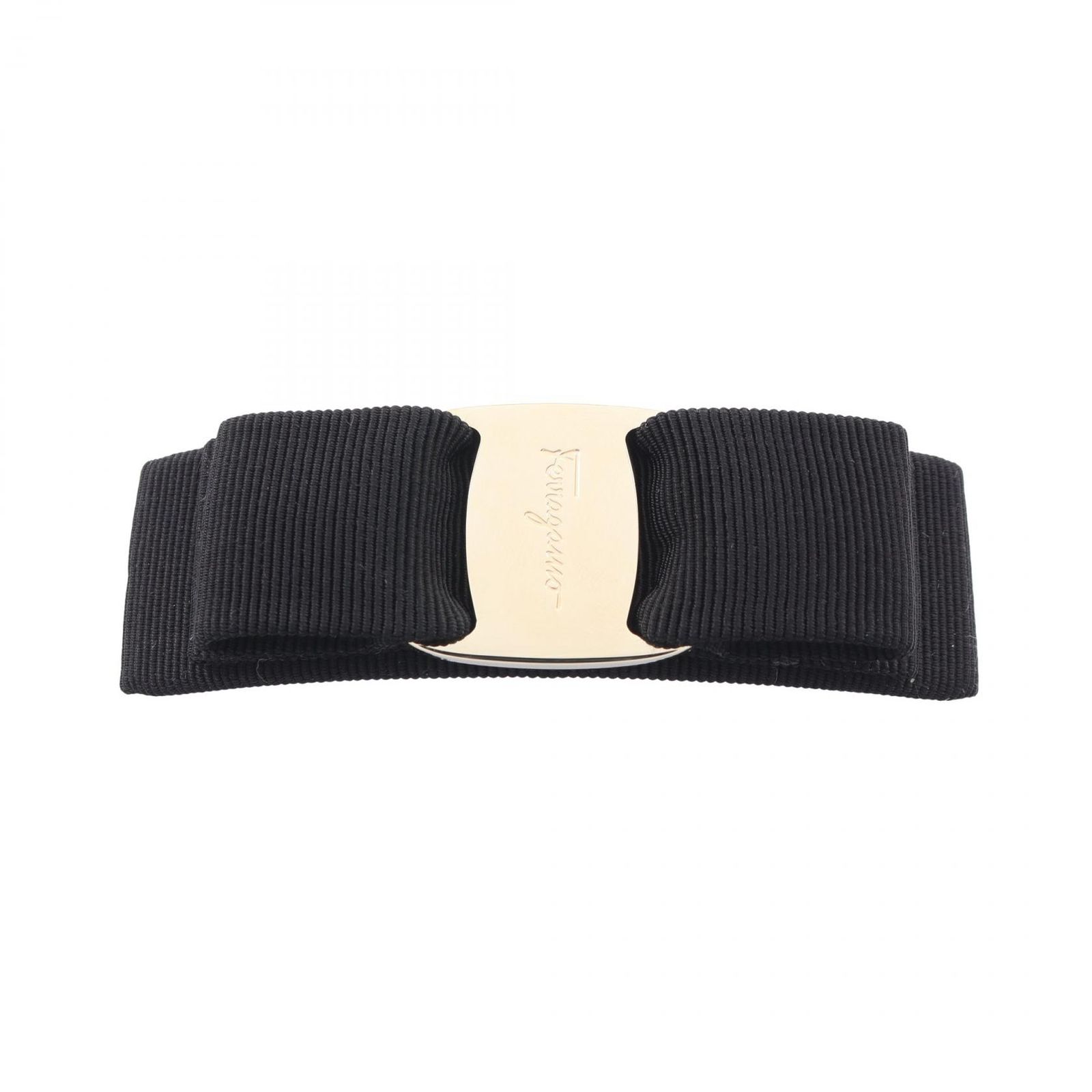 サルヴァトーレフェラガモ Salvatore Ferragamo バレッタ ヴァラリボン 495450342019 ブラック GP（ゴールドメッキ） バレッタ レディース 新品