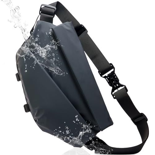 [MALFY] 新型ウエストバッグ リールキーホルダー付き 防水ファスナー ボディバッグ 大容量 多機能斜めショルダーバッグ シングルショルダーバッグ ウェストポーチ(グレー)ｍａ