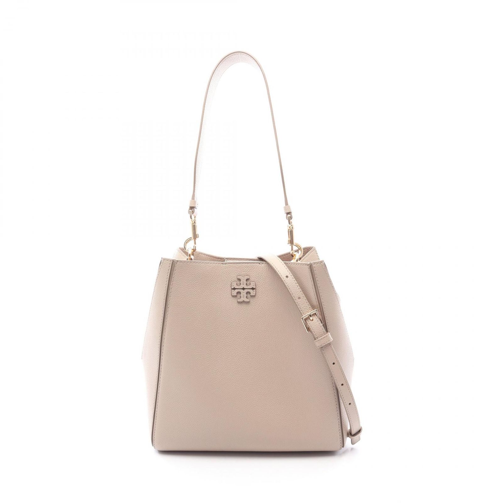 トリーバーチ Tory Burch ハンドバッグ McGraw Bucket Bag 2WAY 158499 グレージュ レザー マックグロー バケットバッグ レディース Used A