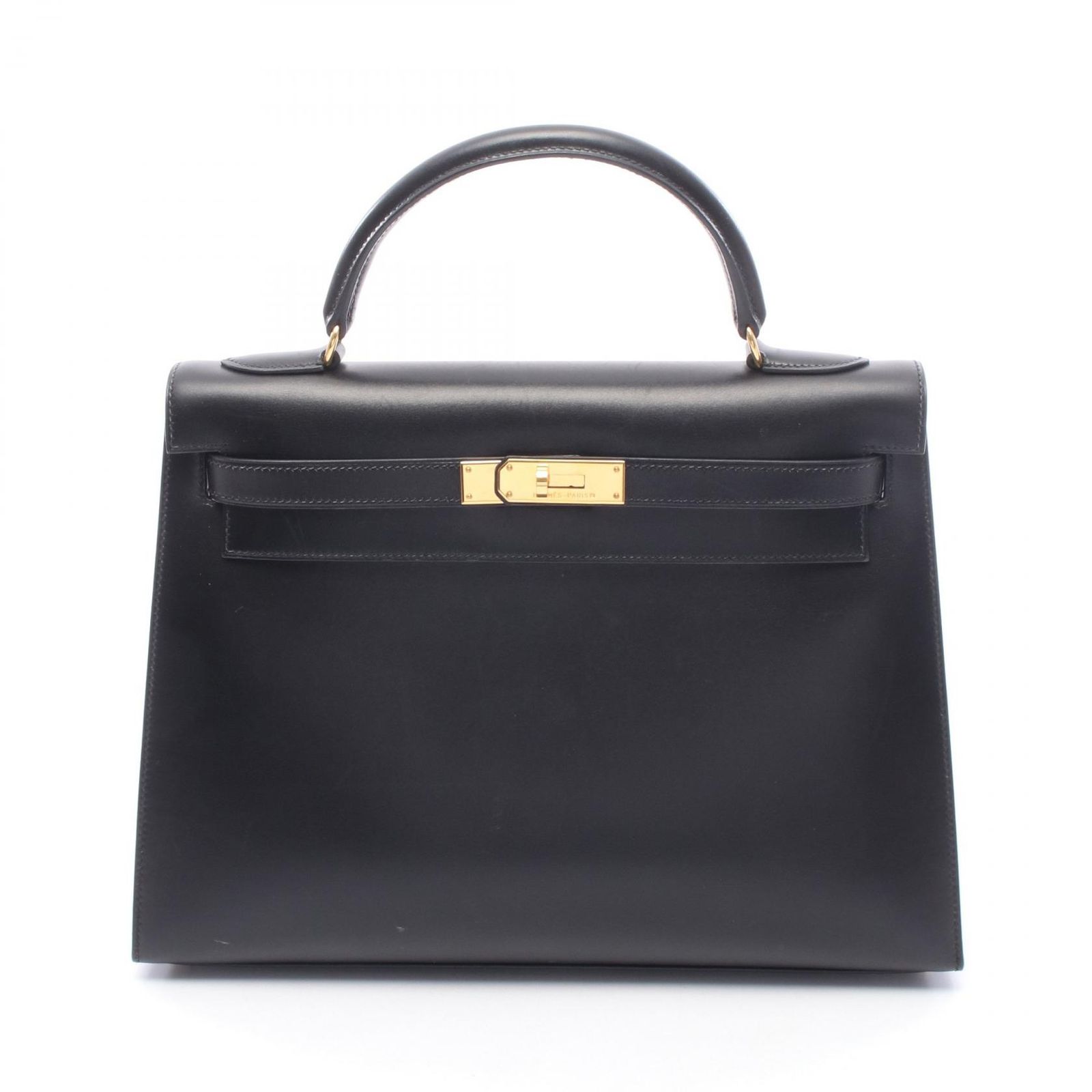 エルメス HERMES ハンドバッグ ケリー32 外縫い 2WAY ブラック カーフ（牛革） ケリー32 ブラック レディース Used B