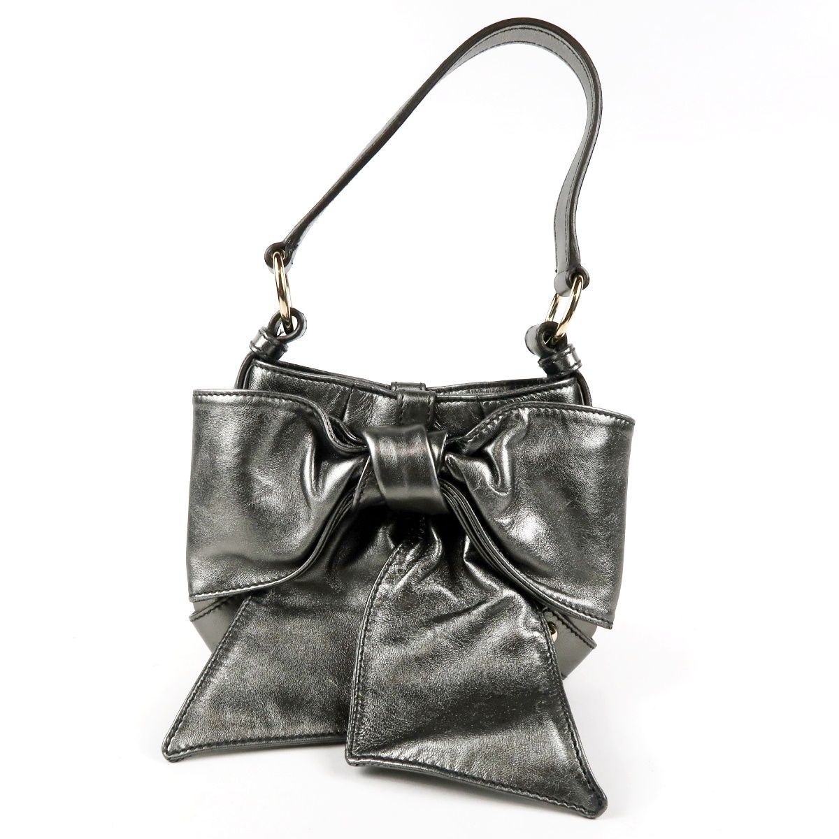 【美品】YVES SAINT LAURENT YSL イヴサンローラン ミニハンドバッグ リボン YSL【TZ22】 66,000円
