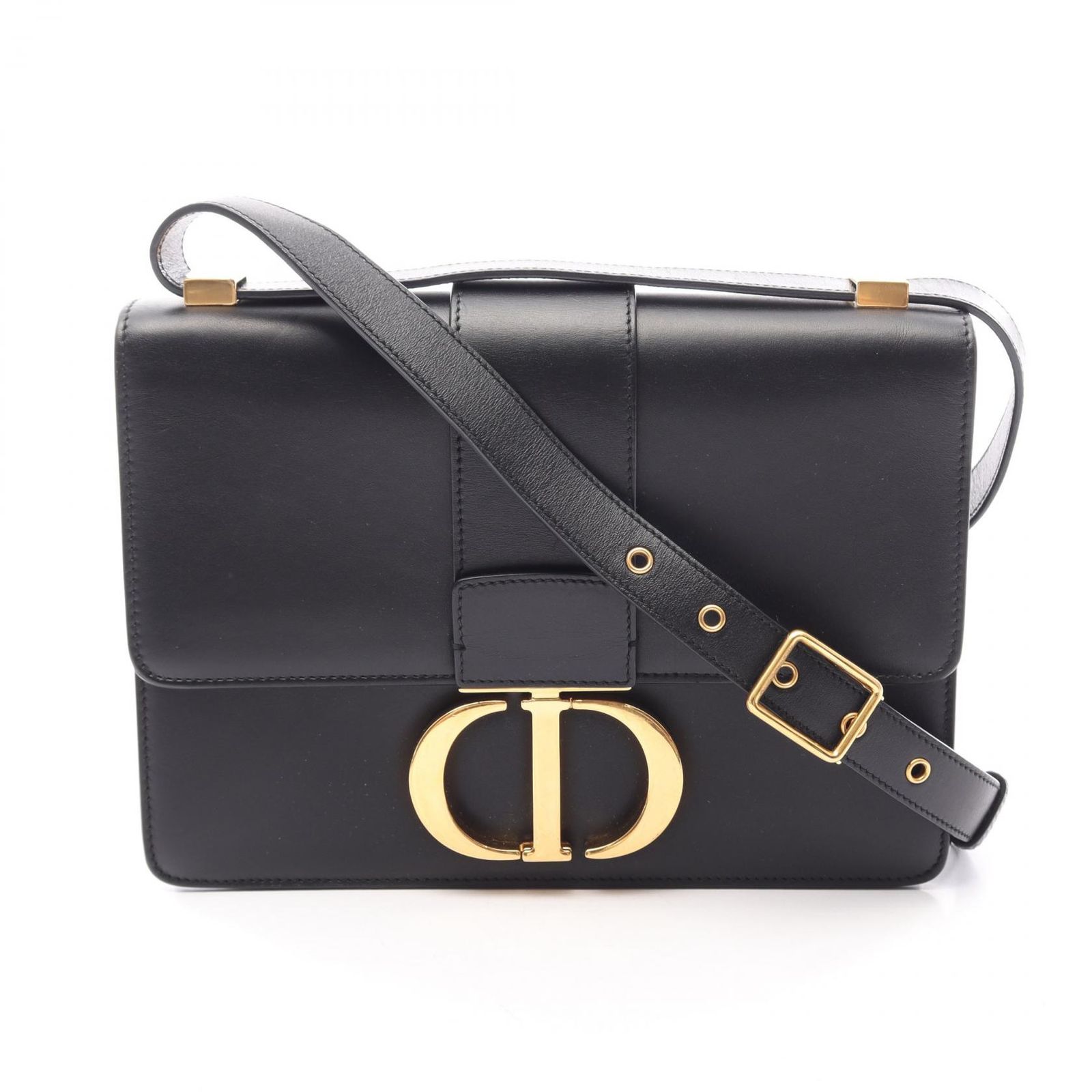 ディオール Dior ショルダーバッグ 30 MONTAIGNE モンテーニュ M9203UMOS ブラック レザー オブリーク 30 Montaigne バッグ レディース Used A