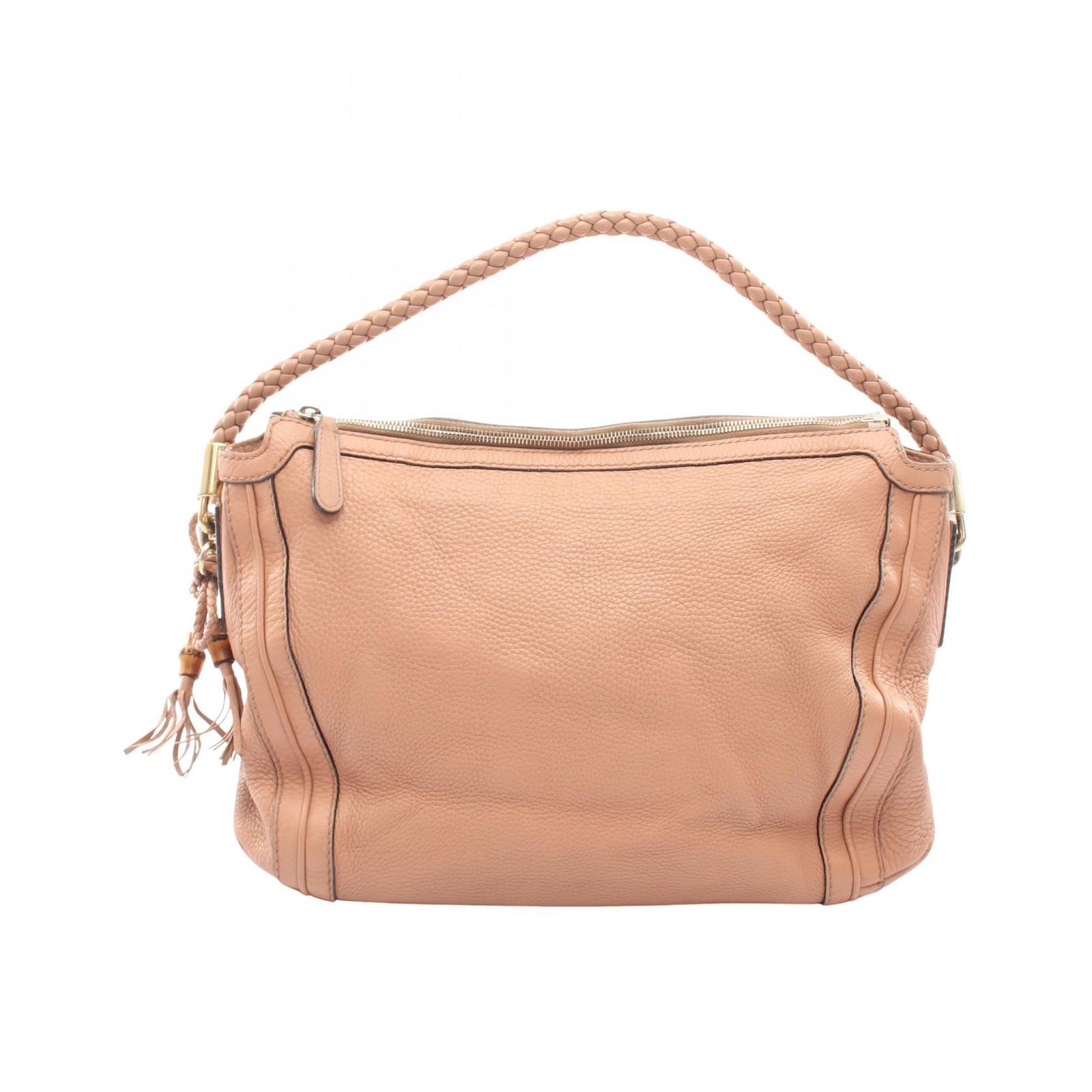 グッチ GUCCI ショルダーバッグ ベラ 269949 ピンクベージュ レザー バンブー ワンショルダー レディース Used B