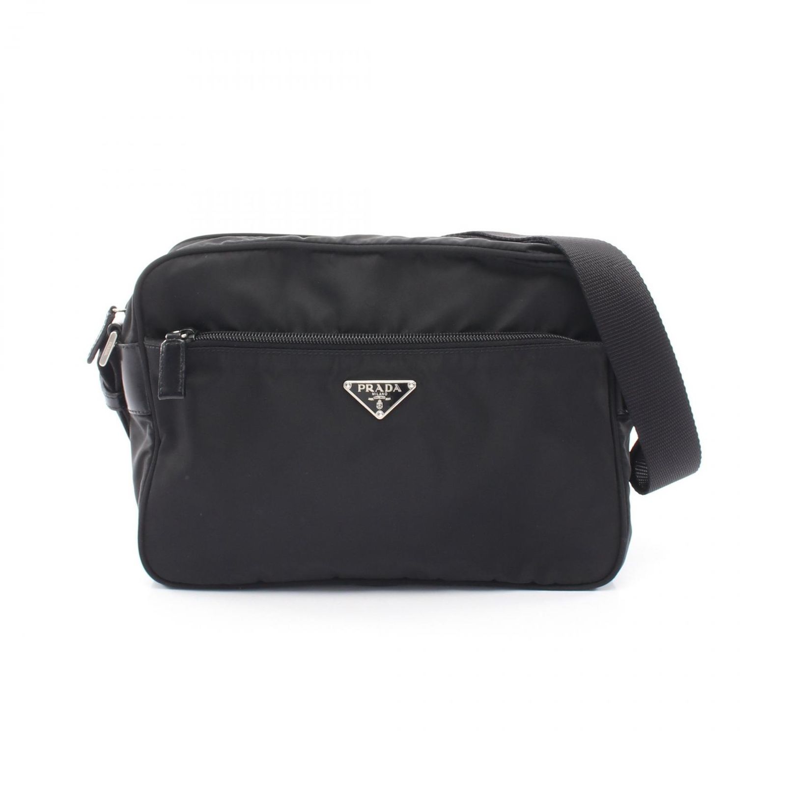 プラダ PRADA ショルダーバッグ VELA SPORT BT0166 ブラック ナイロン レザー トライアングルロゴ ショルダー レディース Used B