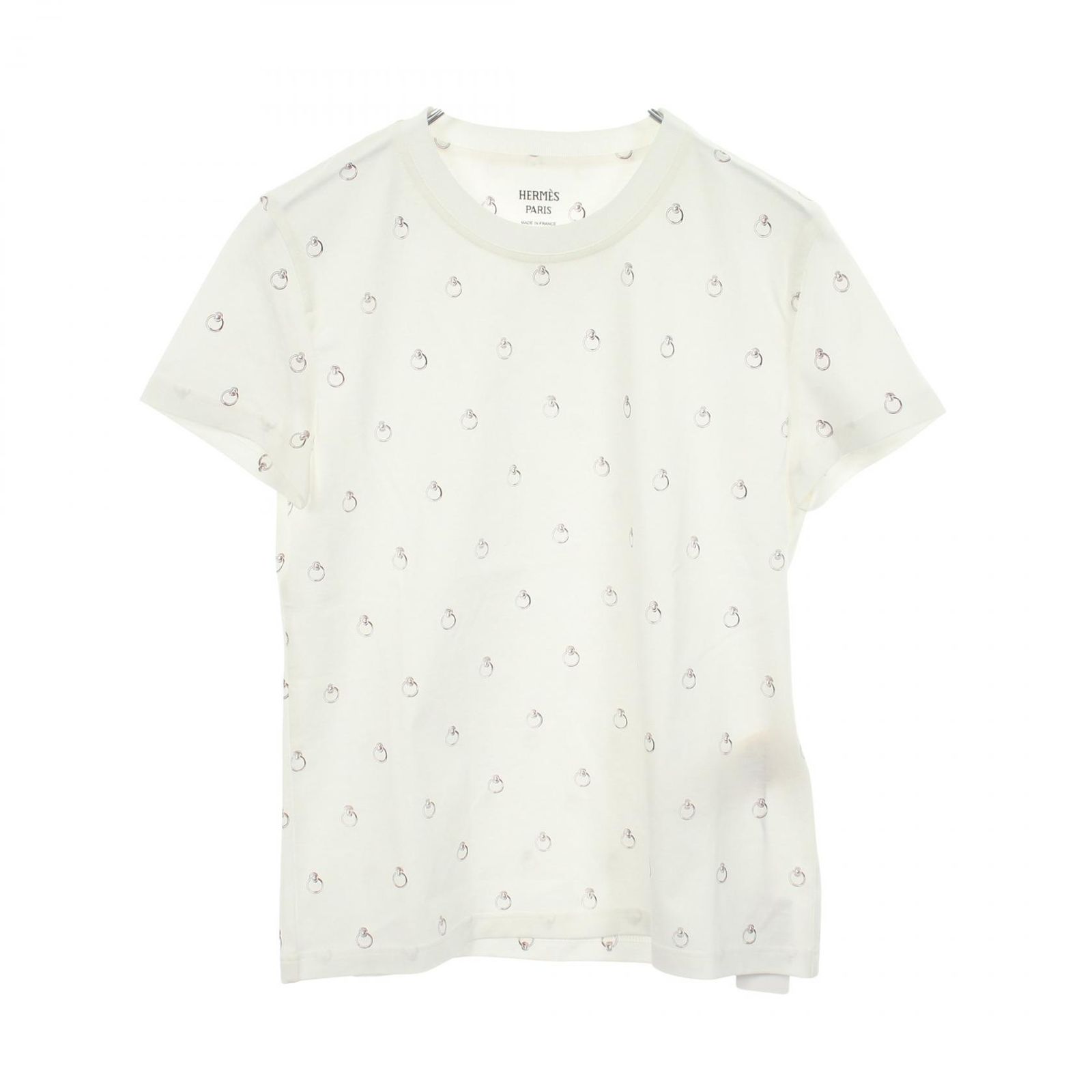 エルメス HERMES 半袖Tシャツ Anno Finesse アノーフィネス 6E4650DQ ホワイト コットン Tシャツ レディース 未使用