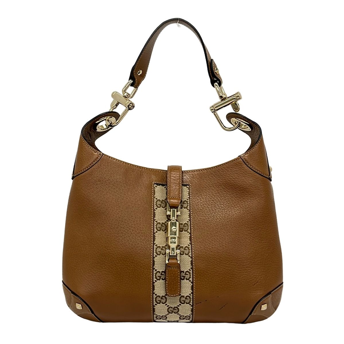 GUCCI(グッチ) ショルダーバッグ ニュージャッキー 120888 ブラウン×ベージュ レザー