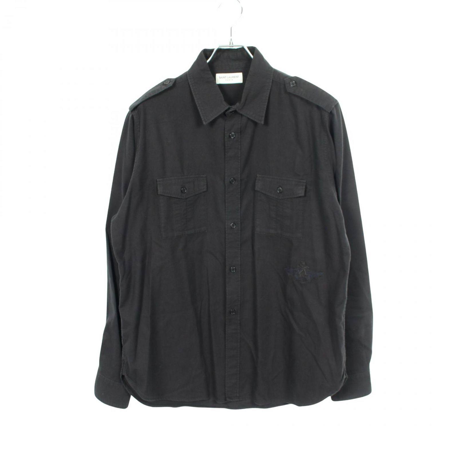 サンローランパリ SAINT LAURENT PARIS ミリタリー 長袖 483073 コットン ミリタリーシャツ メンズ Used B