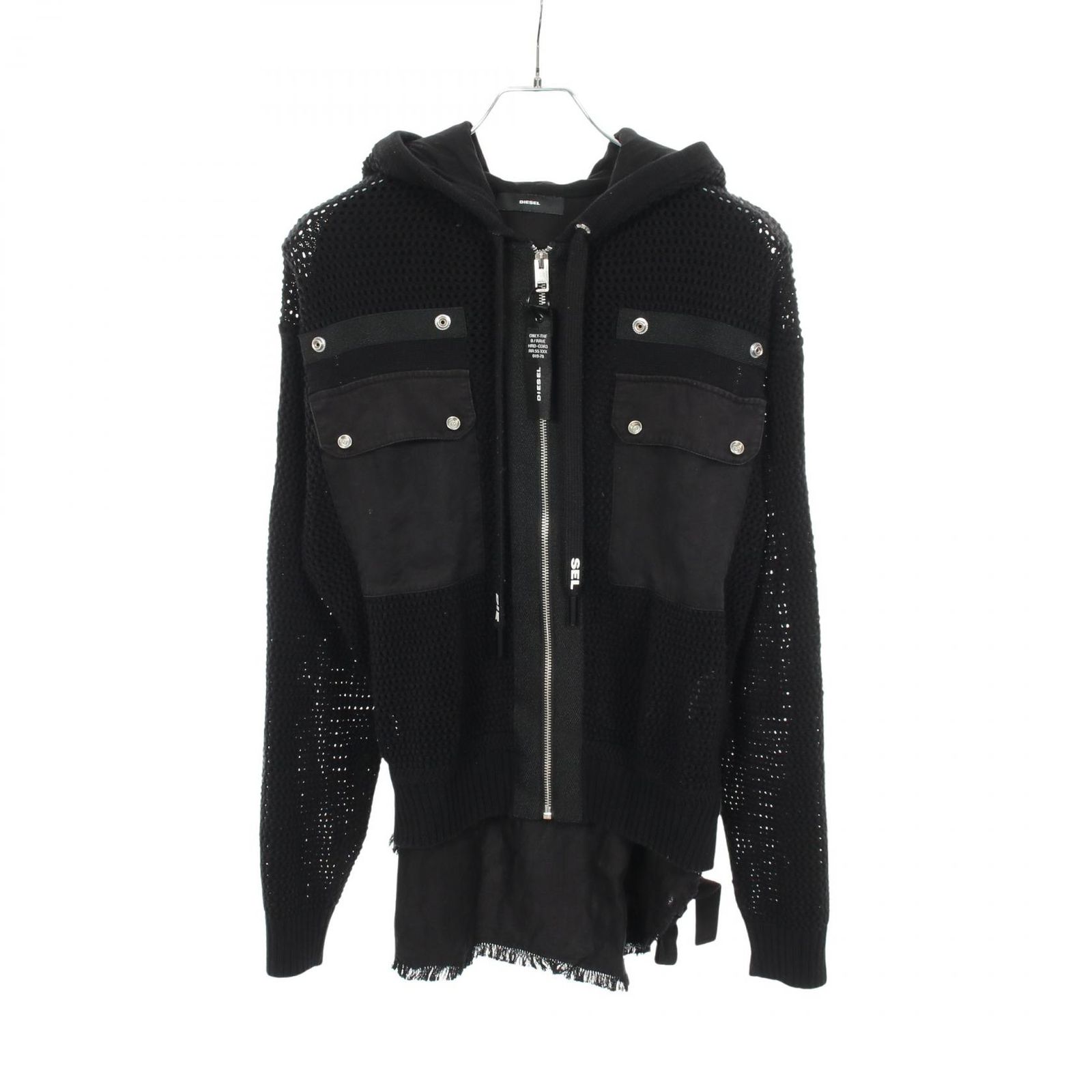 ディーゼル DIESEL パーカー ニット切替 BK コットン ジャケット メンズ Used B