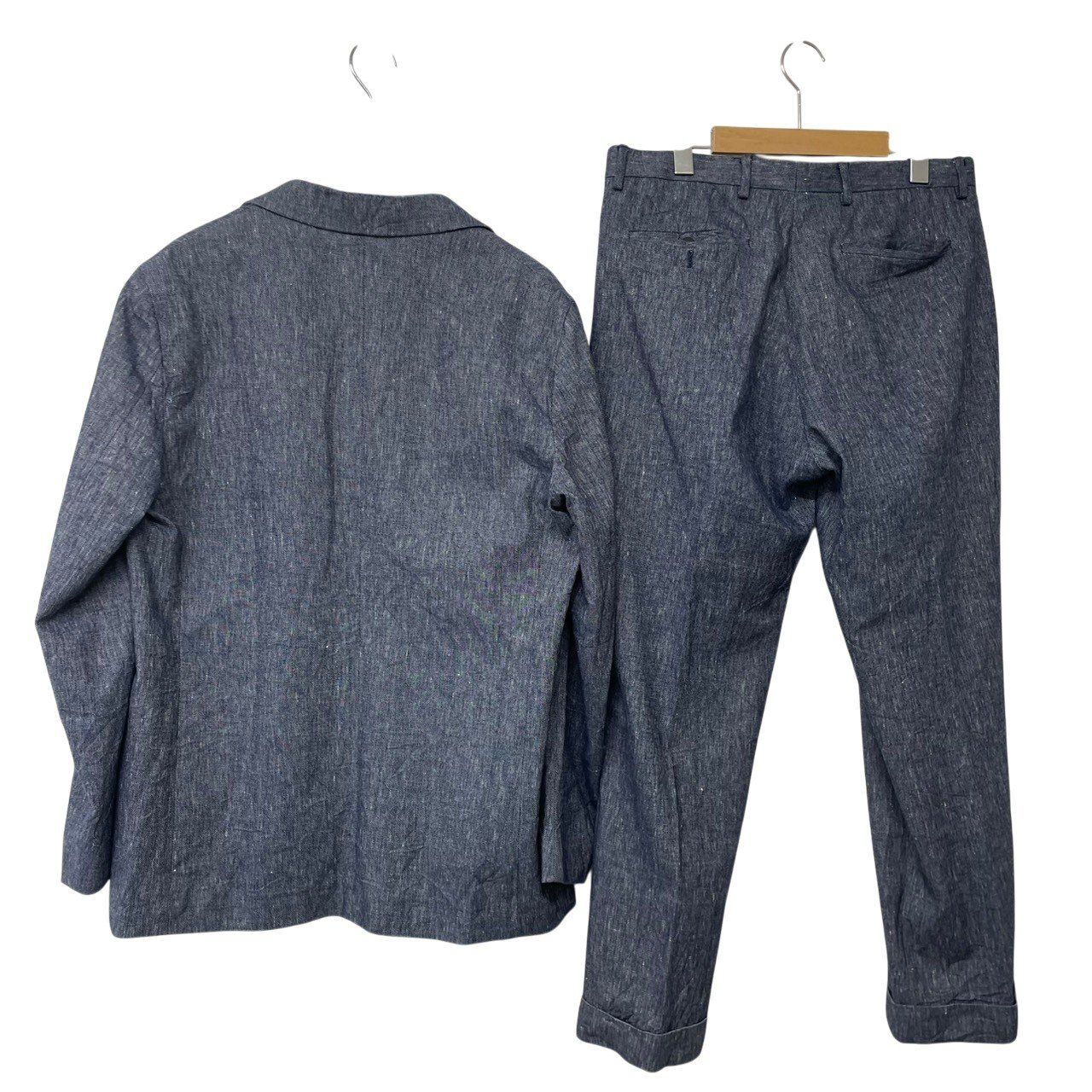 美品/CARUSO/カルーゾ/リネン混/セットアップ/スーツ/メンズ/サイズ48