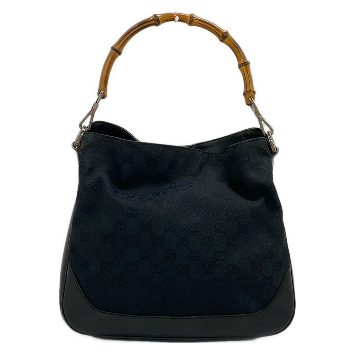 GUCCI(グッチ) ハンドバッグ バンブー 0014095 黒×ライトブラウン 2way レザー