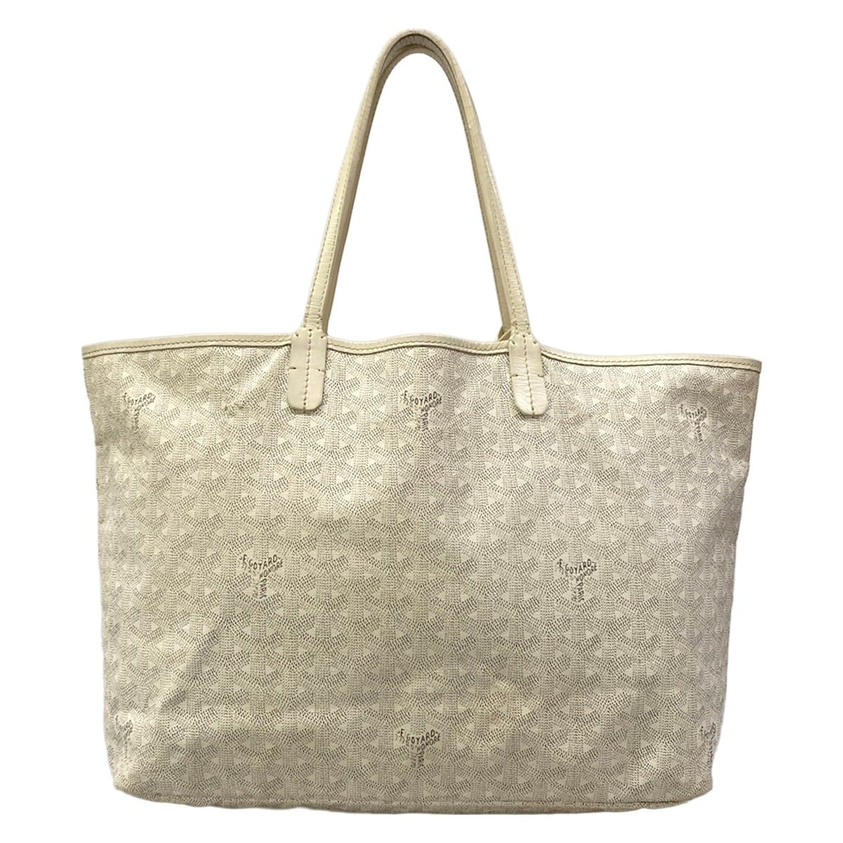 GOYARD(ゴヤール) トートバッグ サンルイPM 白×ライトグレー レザー