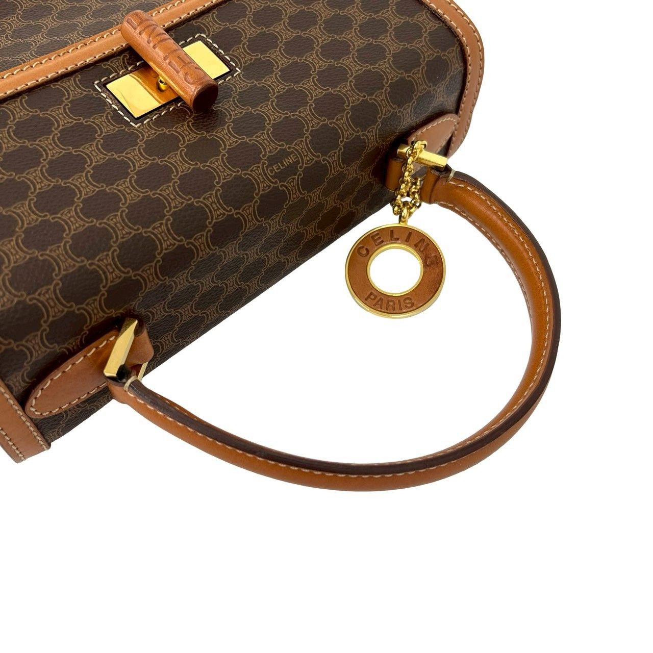 極 美品 CELINE セリーヌ マカダム ブラゾン トリオンフ サークル ロゴ