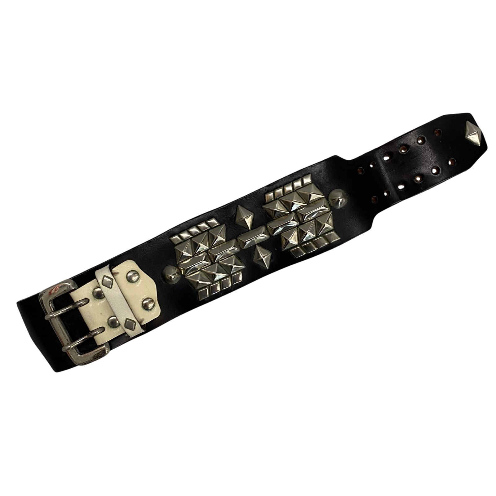 ウルフズ⭐︎約35㎜スタッズレザーブレスレット ウルフズヘッド WOLF'S HEAD WRIST BAND スタッズ レザー ブレスレット