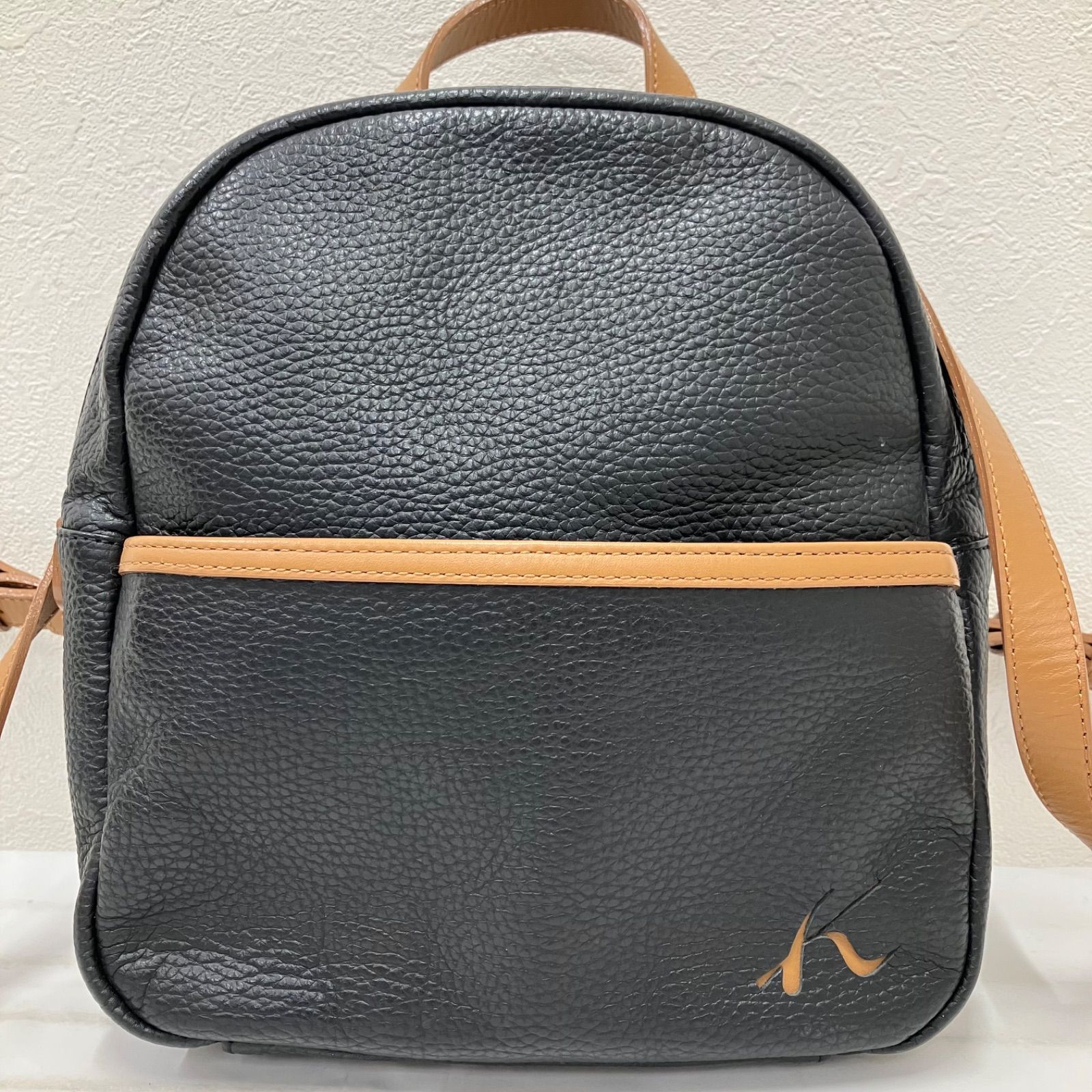 3664 良品 kitamura キタムラ 革 レザー リュックサック バックパック 