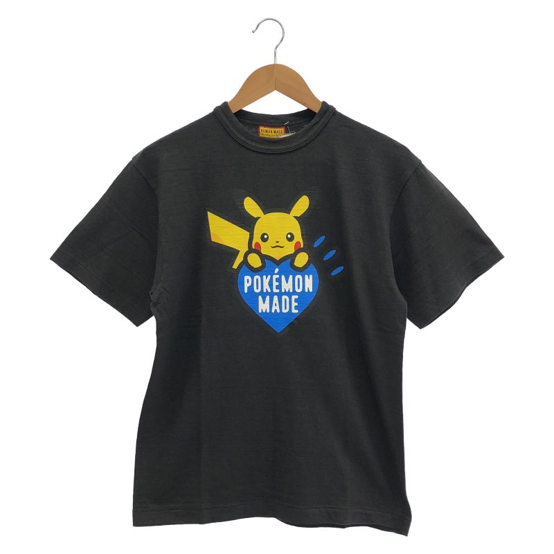 【中古】HUMAN MADE ポケモンコラボ Tシャツ Mサイズ ピカチュウ 黒[66]