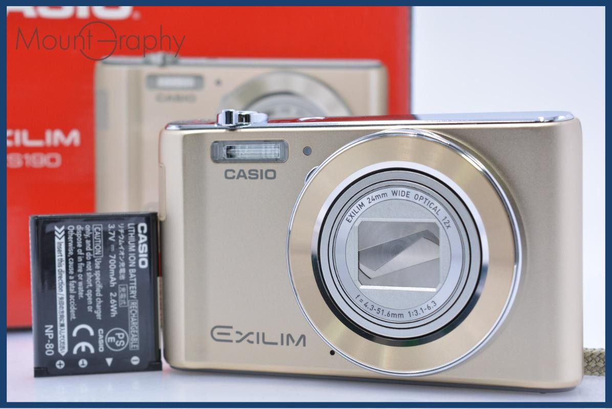 【美品・動作保証】 カシオ CASIO EXILIM EX-ZS190 12X 元箱、バッテリー付属 同梱無料 #ks265
