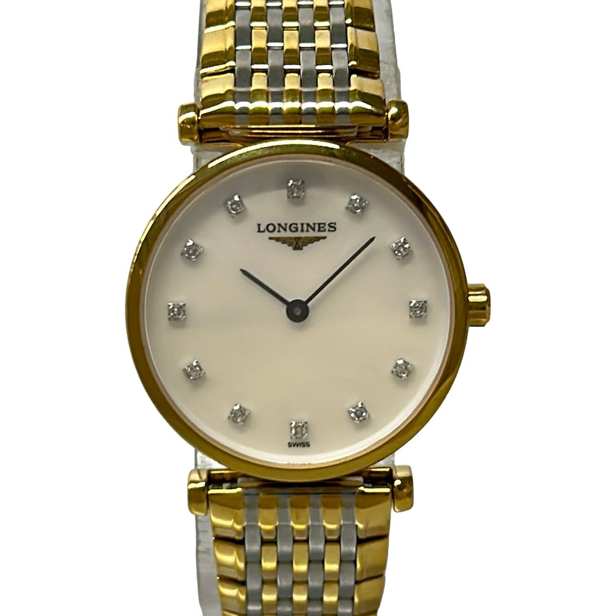 LONGINES(ロンジン) 腕時計美品 ラ グラン クラシック L4.209.2 レディース 12Pダイヤ/ダイヤインデックス ホワイトシェル
