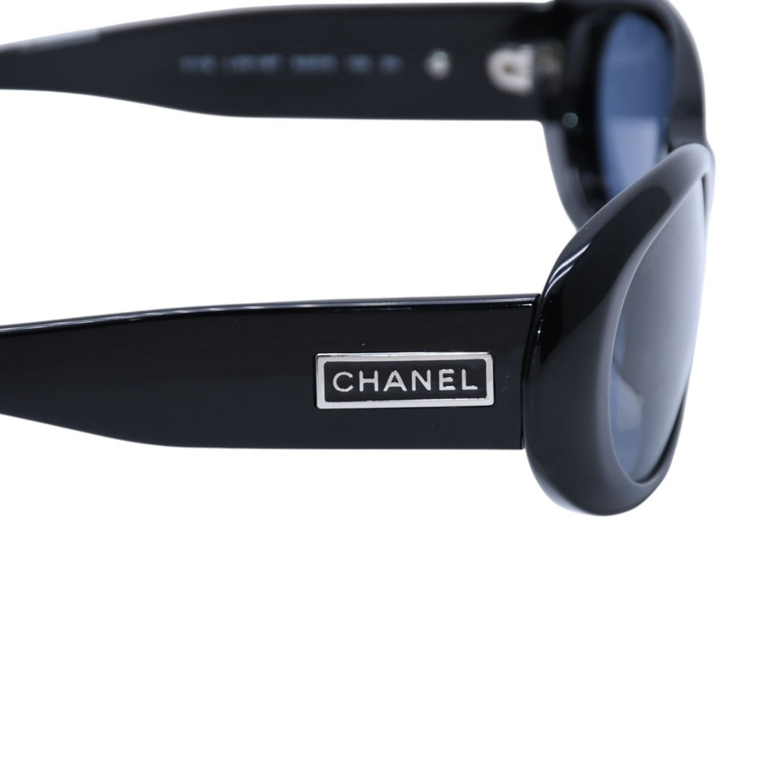 極美品 CHANEL シャネル オバール型シェイプサングラス ブラック