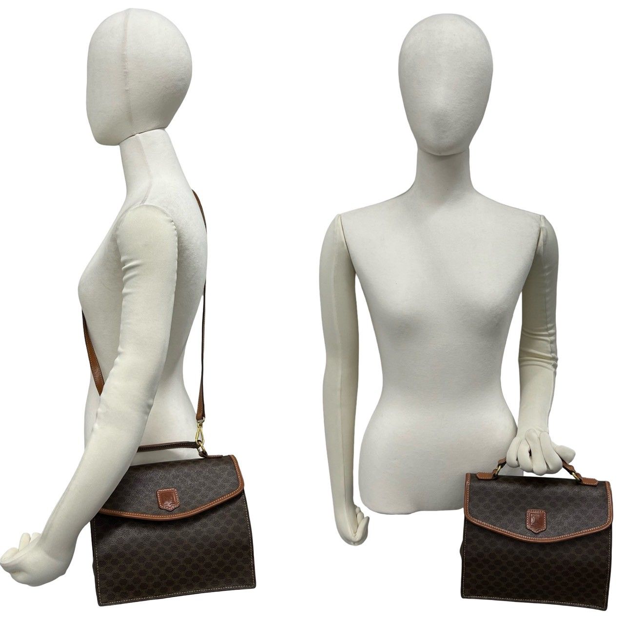 極 美品 CELINE セリーヌ マカダム ブラゾン トリオンフ 柄 レザー 本 