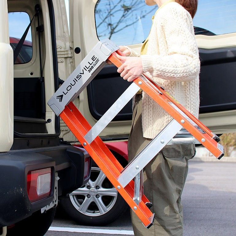 【新品】【1点販売】Louisville Ladder[ルイビルラダー]ファイバーステップ 2ft（60cm）オレンジ[脚立 はしご 踏み台 3段 高さ60cm 耐荷重135kg 折り畳み 軽量 オレンジ ガレージ] 10,725円