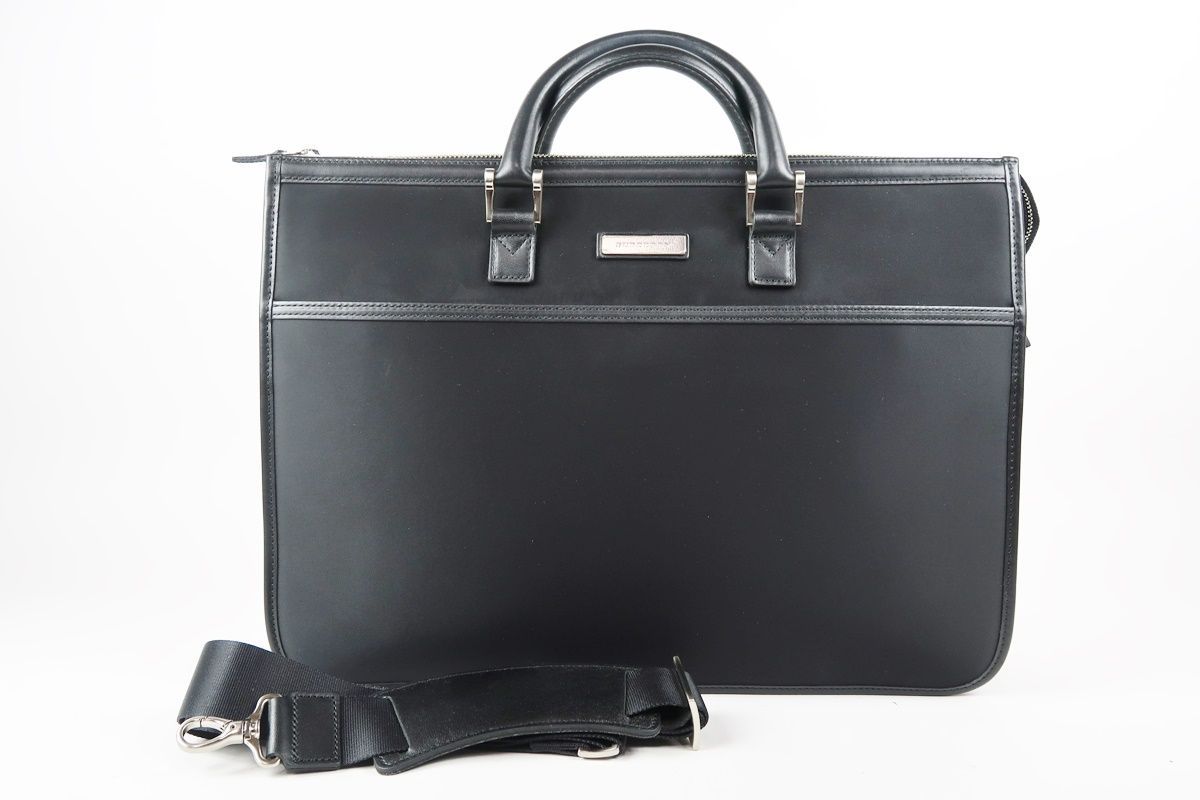 【超美品】BURBERRY バーバリー 2WAYショルダーバッグ ビジネス 書類カバン ブラック【TF78】