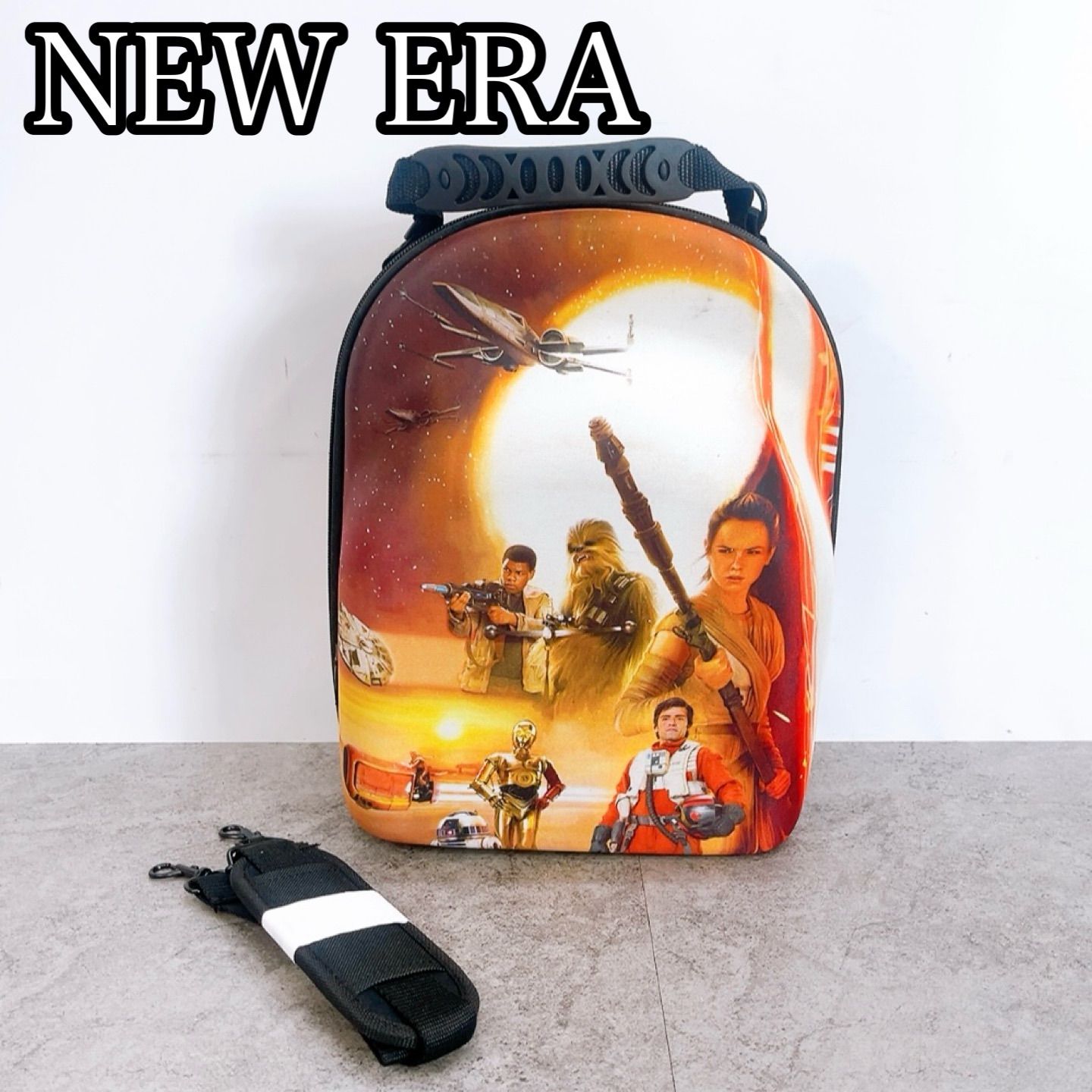H-1499 NEW ERA ニューエラ キャップケース スターウォーズ フォースの覚醒 マルチカラー 中古 チャック動作確認済み 帽子収納 キャップキャリア コレクション保管